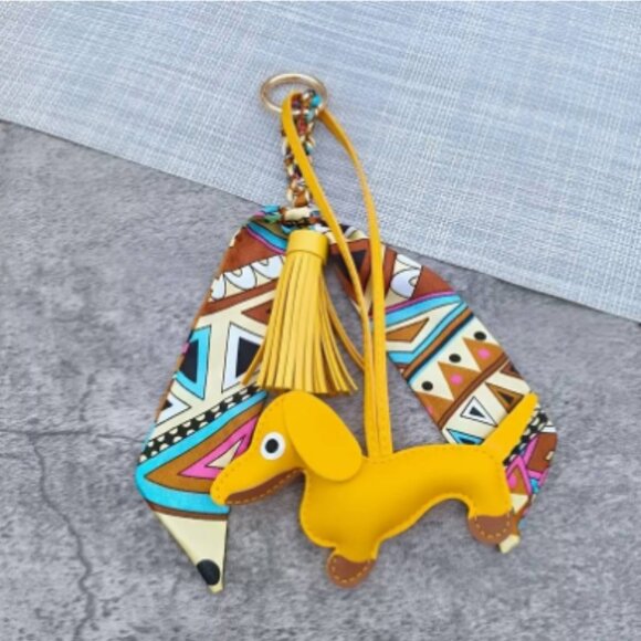 BOUTIQUE PUFF DOG AND SCARF BAG CHARM - Picture 2 of 4